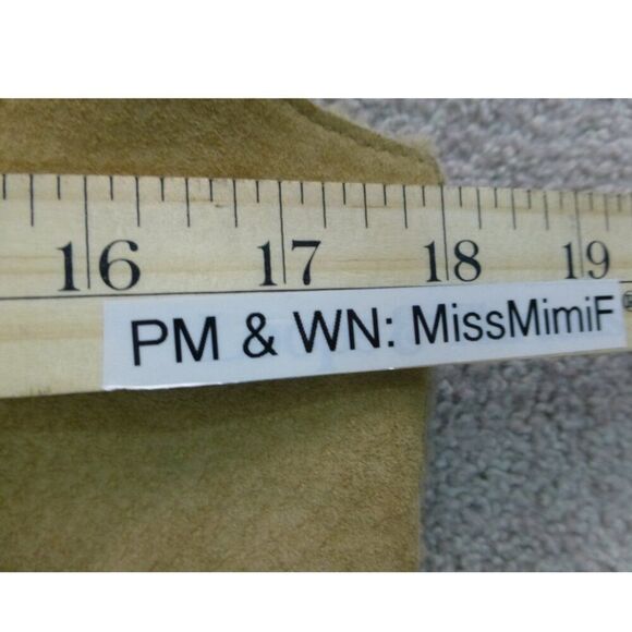 Express Vintage Leather Sherpa Lined Tan Vest - Picture 15 of 16